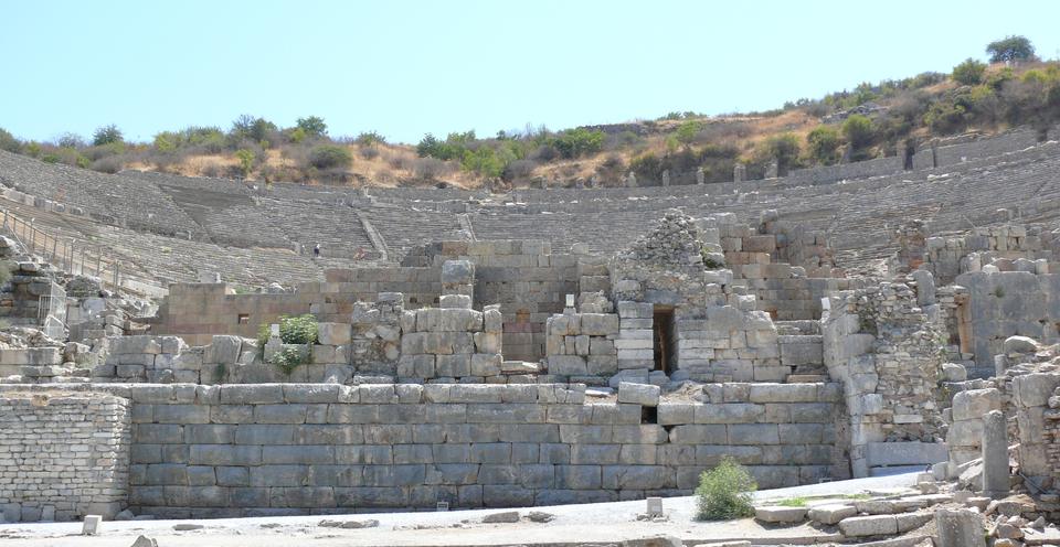 Ruined stage building and seating bowl of the Great Theater of Ephesus